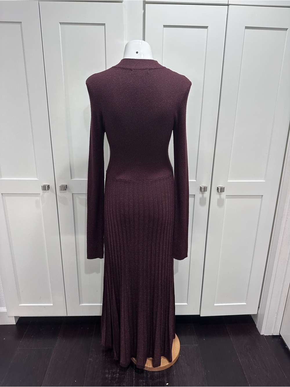 Baltic Born Jamelia Pleated Long Sleeve Mock Neck Maxi Sweater Dress Size XL - Picture 9 of 10